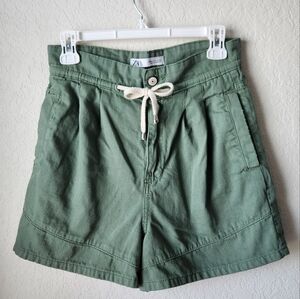 Zara Green Women's High-Waist Shorts